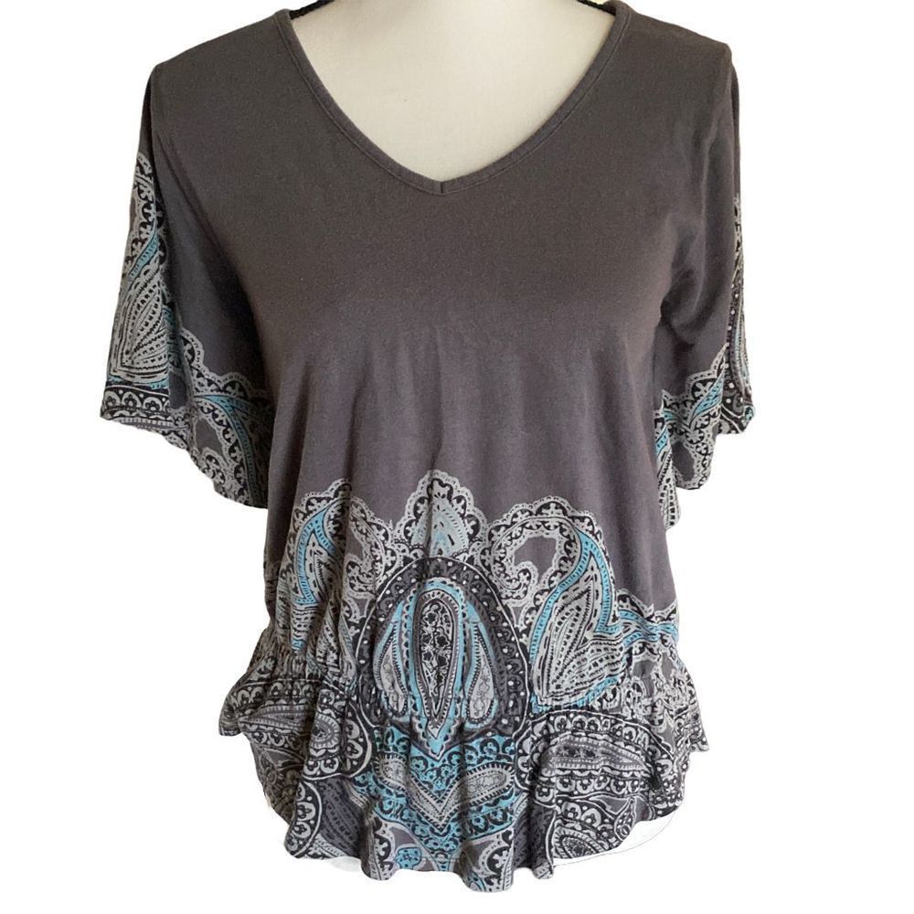 🔥3/$20🔥 Sonoma charcoal paisley top size S